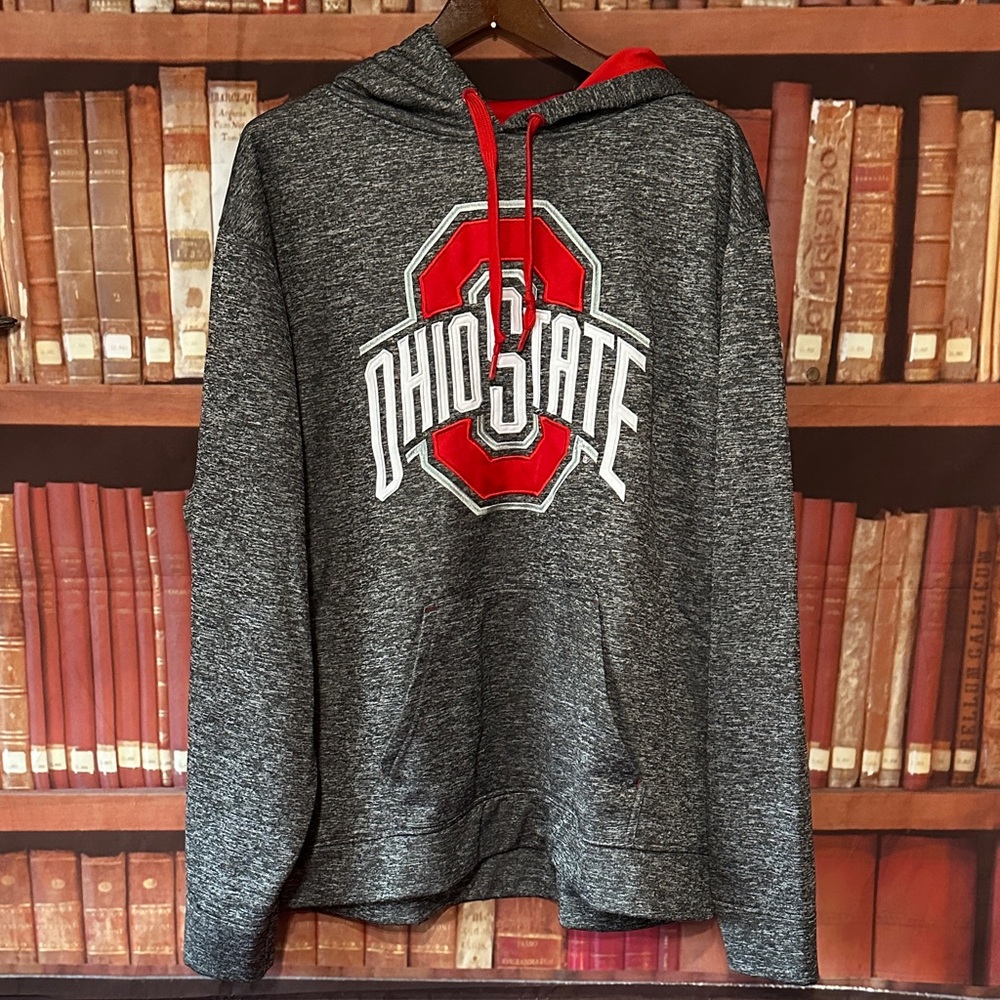 Ohio State Buckeyes Hoodie XXL Gray Scarlet & Gray Pullover Sweatshirt NCAA